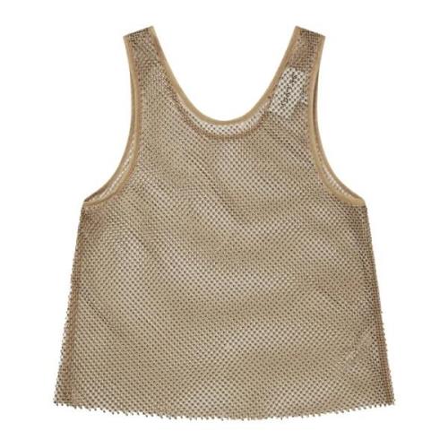 Elegante Top met Verspreide Steentjes Munthe , Beige , Dames