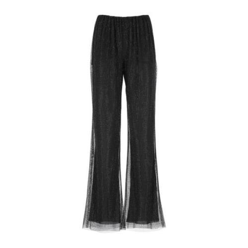 Zwarte Strass Broek met Elastische Taille Philosophy di Lorenzo Serafi...