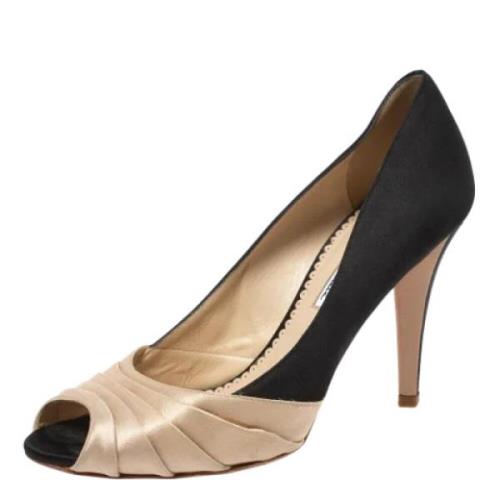 Pre-owned Satin heels Oscar De La Renta Pre-owned , Black , Dames