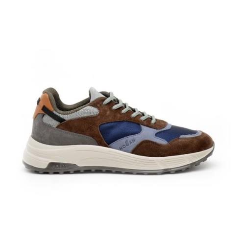 Bruine Suède en Stoffen Sneakers Hogan , Brown , Heren