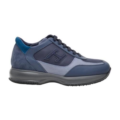 Blauwe Suède Interactive Sneakers Hogan , Blue , Heren