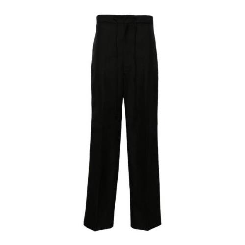 Zwarte Katoenen Wijde Broek Maison Margiela , Black , Dames