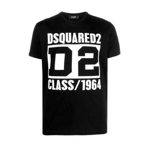 T-shirt met logo print Dsquared2 , Black , Heren