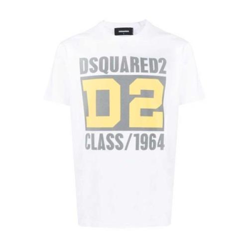 T-shirt met logo print Dsquared2 , White , Heren