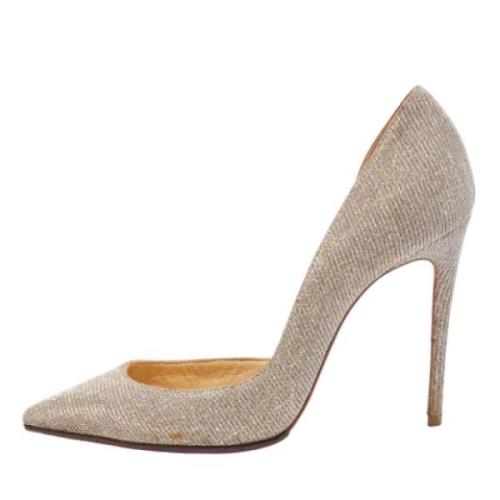 Pre-owned Fabric heels Christian Louboutin Pre-owned , Gray , Dames