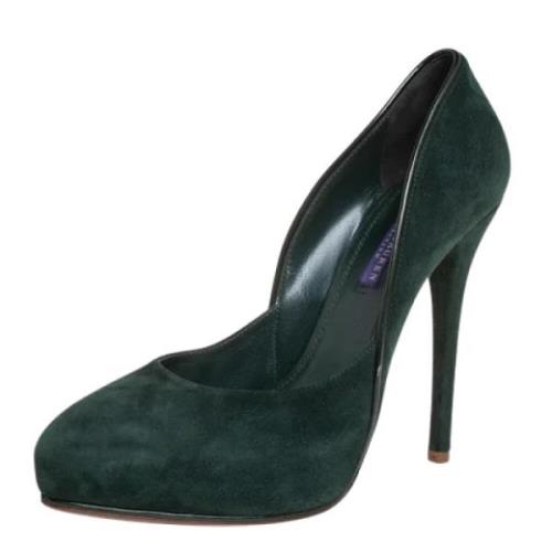 Pre-owned Suede heels Ralph Lauren Pre-owned , Green , Dames