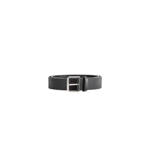 Zwarte Smalle Riem met Vierkante Gesp Balenciaga , Black , Heren