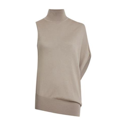 Neutrale Taupe Wol Coltrui voor Dames Calvin Klein , Beige , Dames