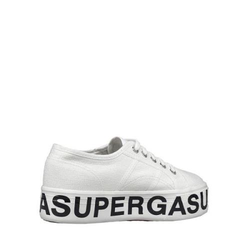 Witte casual textiel damessneakers Superga , White , Dames