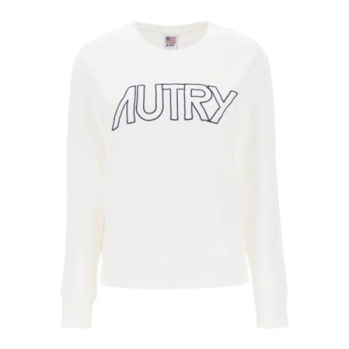 Geborduurd Logo Sweatshirt Autry , White , Dames