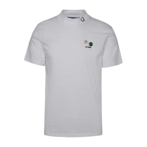 Witte katoenen T-shirt met logo borduursel Fred Perry , White , Heren