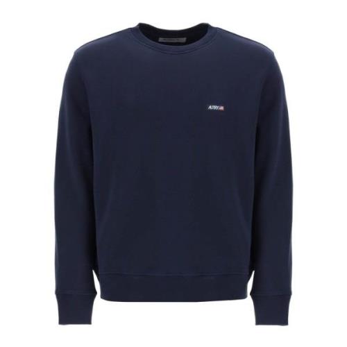 Sweatshirt met Logo Label van Katoenen French Terry Autry , Blue , Her...