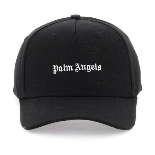 Geborduurde baseballpet met logo Palm Angels , Black , Heren