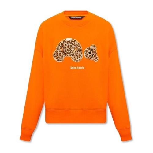 Logo Sweatshirt, 100% Katoen, Gemaakt in Italië Palm Angels , Orange ,...