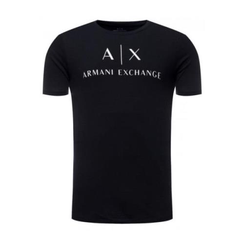 Print Logo Katoenen T-Shirt - Armani Exchange Armani Exchange , Blue ,...