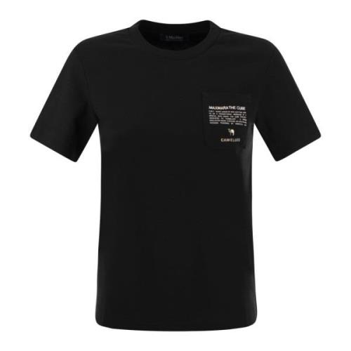 Jersey T-shirt met zak Max Mara , Black , Dames