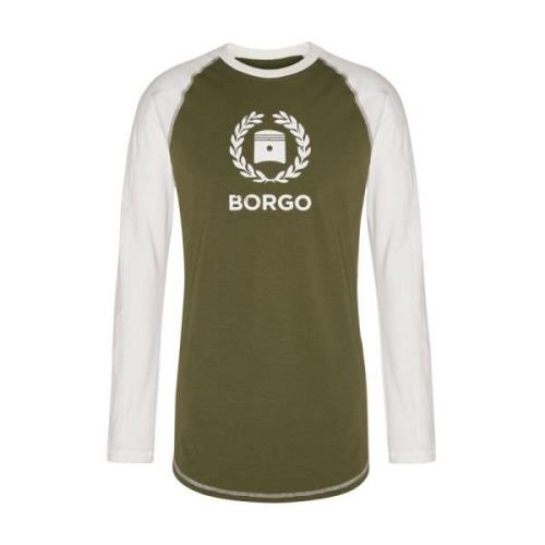 Siracusa Longlap Olijf T-shirt Borgo , Green , Heren