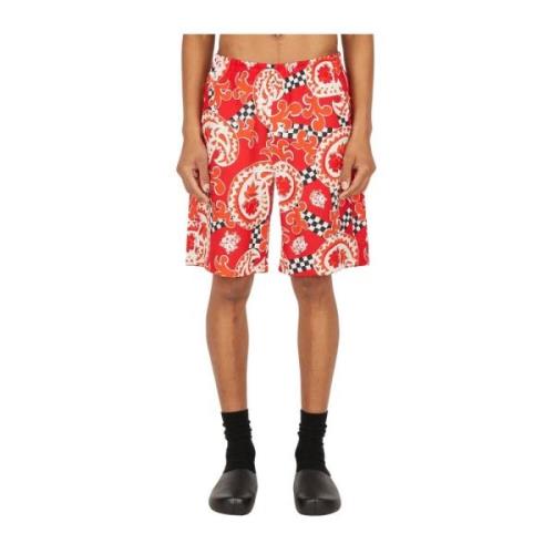 Zomer shorts met grafische print Noma t.d. , Red , Heren