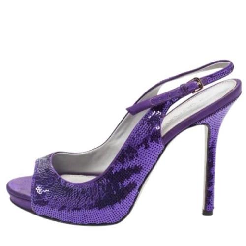 Pre-owned Fabric sandals Sergio Rossi Pre-owned , Purple , Dames