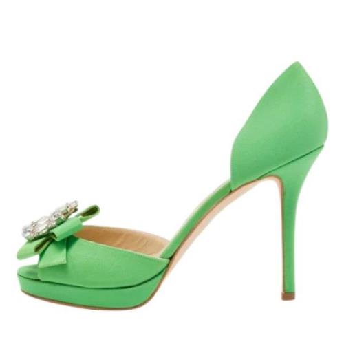 Pre-owned Fabric heels Oscar De La Renta Pre-owned , Green , Dames