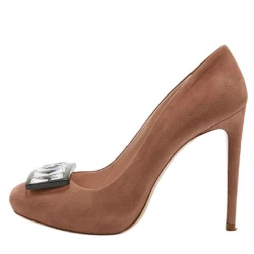 Pre-owned Suede heels Miu Miu Pre-owned , Pink , Dames