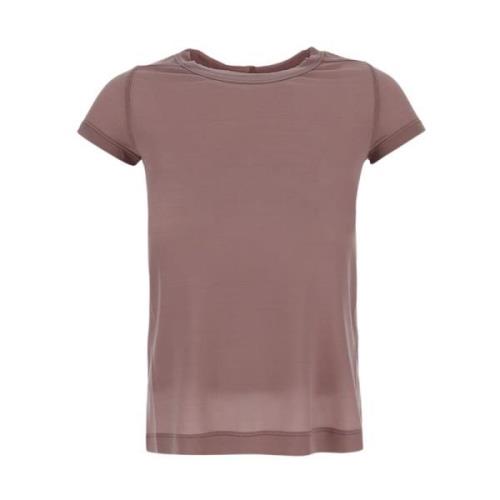 Luxe Cupro Cropped T-Shirt Rick Owens , Pink , Dames