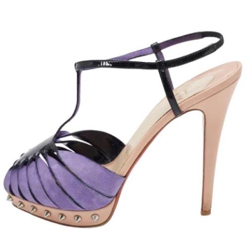 Pre-owned Leather sandals Christian Louboutin Pre-owned , Purple , Dam...