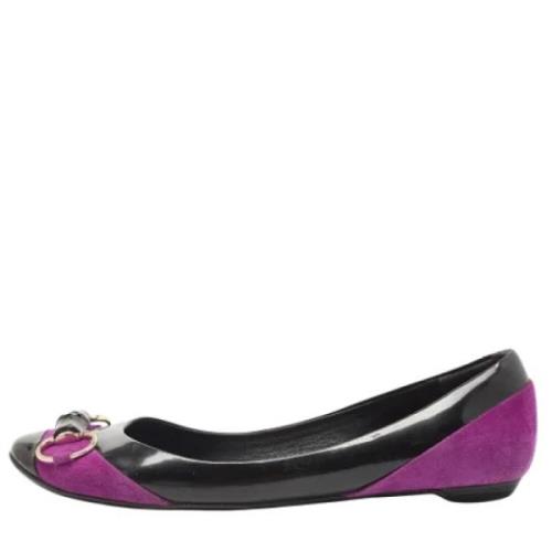 Pre-owned Leather flats Gucci Vintage , Purple , Dames