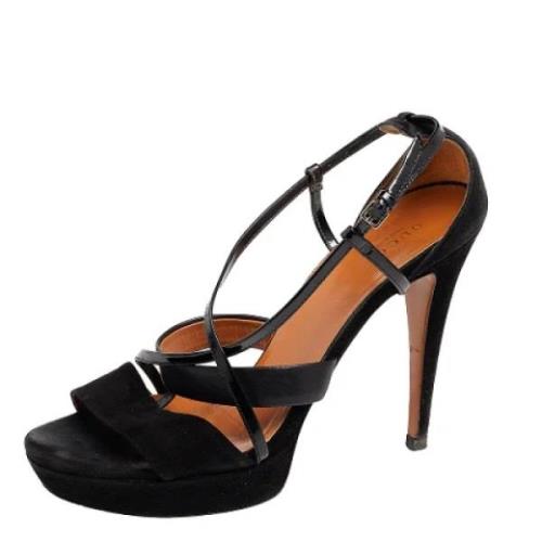 Pre-owned Leather sandals Gucci Vintage , Black , Dames