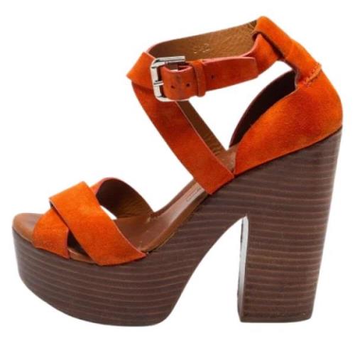 Pre-owned Suede sandals Ralph Lauren Pre-owned , Orange , Dames