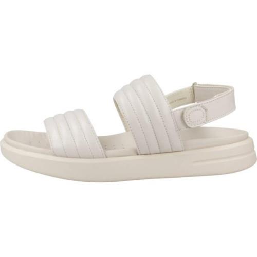 Stijlvolle platte sandalen voor vrouwen Geox , White , Dames