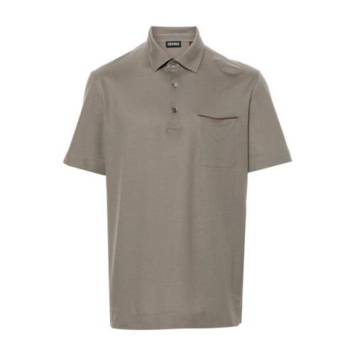 Katoenen Poloshirt Ermenegildo Zegna , Green , Heren