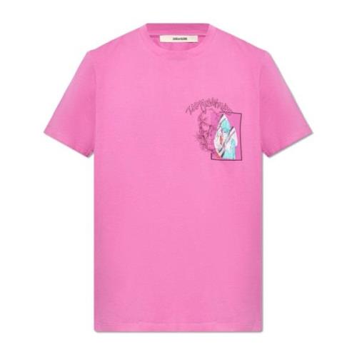 Ted T-shirt met print Zadig & Voltaire , Pink , Heren