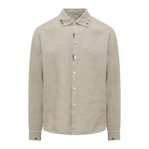 LS Overhemd - Stijlvolle Camicie Nick Fouquet , Beige , Heren