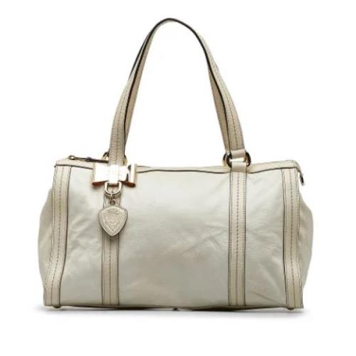 Pre-owned Leather handbags Gucci Vintage , White , Dames