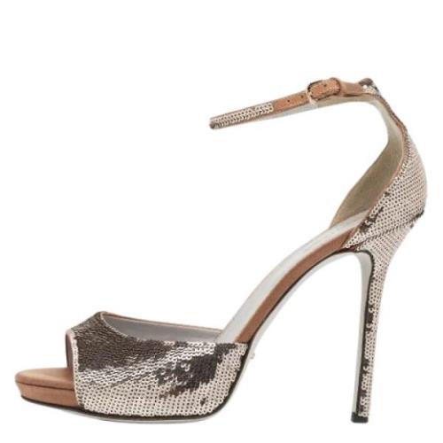 Pre-owned Fabric sandals Sergio Rossi Pre-owned , Gray , Dames