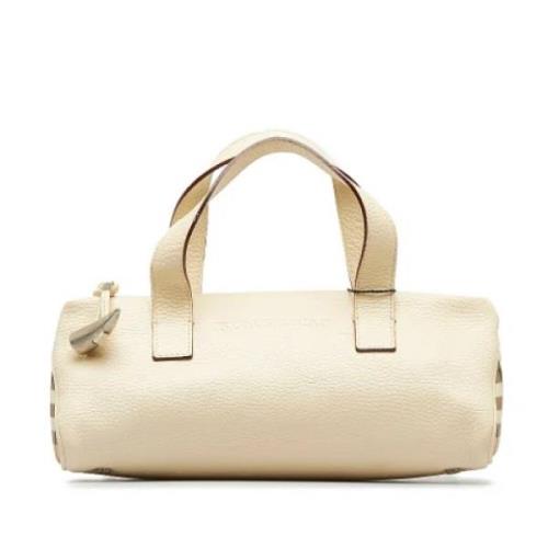 Pre-owned Leather handbags Burberry Vintage , White , Dames