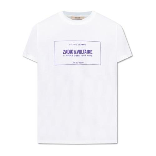 Ted T-shirt met logo Zadig & Voltaire , White , Heren