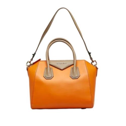 Pre-owned Leather handbags Givenchy Pre-owned , Orange , Dames