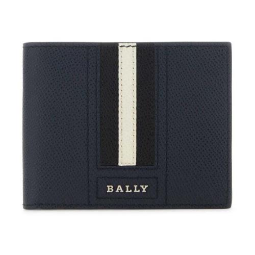 Marineblauwe leren portemonnee Bally , Blue , Heren