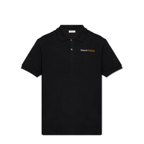 Polo shirt met logo Alexander McQueen , Black , Heren