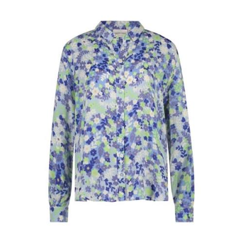 Blauwe Popping Flowers Blouse Fabienne Chapot , Blue , Dames