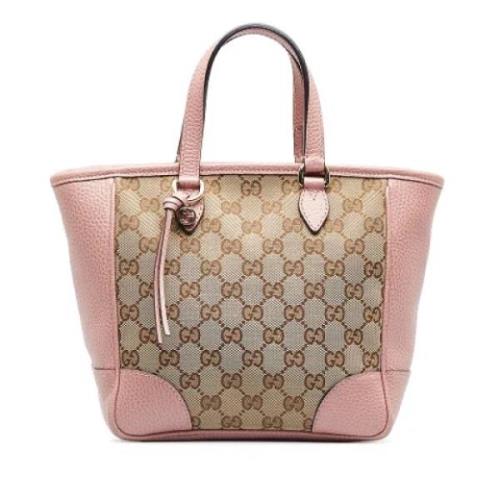 Pre-owned Leather handbags Gucci Vintage , Beige , Dames