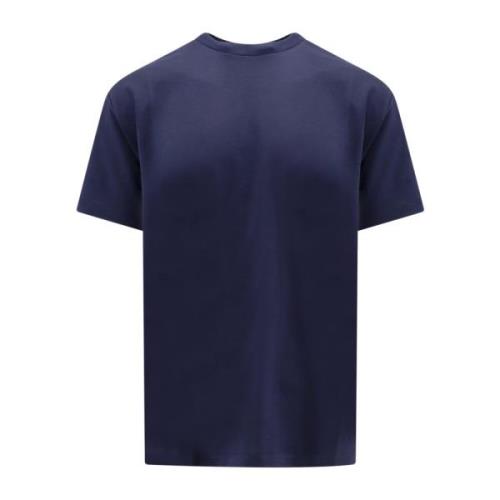 Blauw Geribbelde Crew-Neck T-Shirt Roberto Collina , Blue , Heren