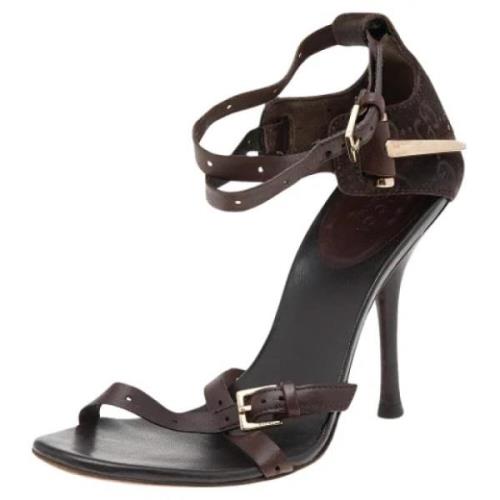 Pre-owned Leather sandals Gucci Vintage , Brown , Dames