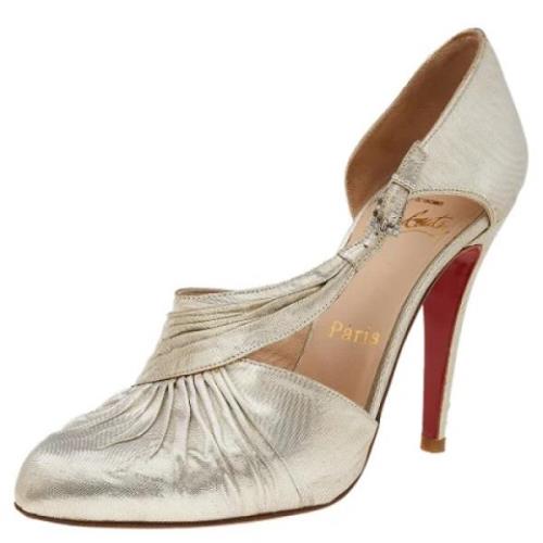 Pre-owned Fabric heels Christian Louboutin Pre-owned , Yellow , Dames