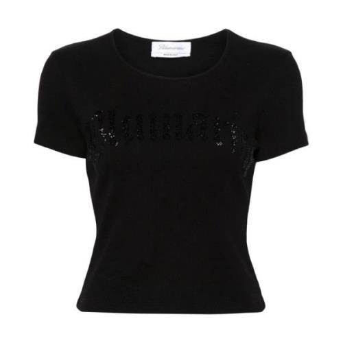 Cropped T-Shirt N0990 Blumarine , Black , Dames