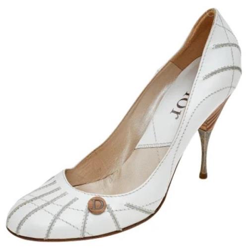 Pre-owned Leather heels Dior Vintage , White , Dames