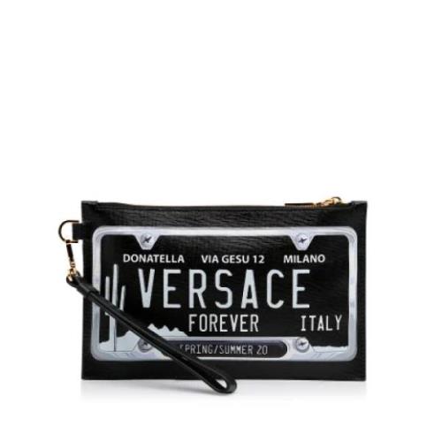 Pre-owned Leather handbags Versace Pre-owned , Black , Dames