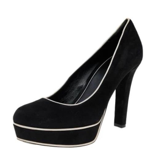 Pre-owned Suede heels Gucci Vintage , Black , Dames